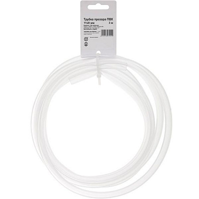 Трубка ПВХ прозора d11/8 мм 3 м