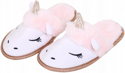 Тапочки детские Единорог р.32/33 бело-красный KD-2 