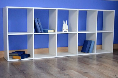 Стеллаж Inteo КУБУС 2х5 (16 мм) 724x1786x290 мм белый 