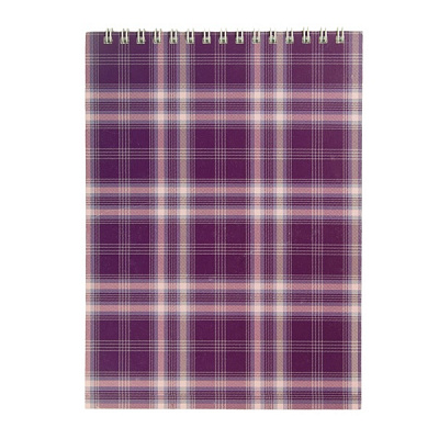 Блокнот на пружине сверху А5 48 л. Shotlandka клетка картонная обложка, фиолетовый BM.2470-07 Buromax