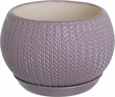 Горшок керамический Ориана-Запорожкерамика Шар коса круглый 5л аметист (037-5-183) 