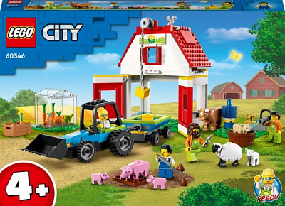 Конструктор LEGO City Ферма и амбар с животными 60346