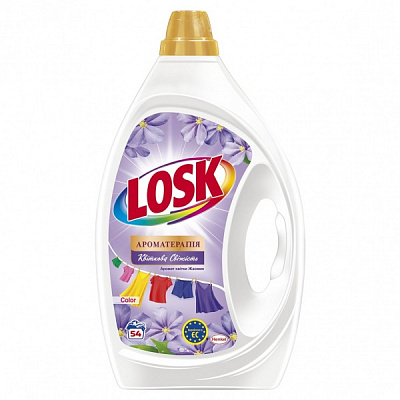 Гель для машинной и ручной стирки Losk Ароматерапия Эфирные масла и аромат цветка Жасмин 2,43 л 