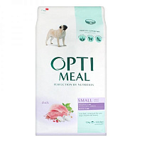 Корм Optimeal для взрослых собак малых пород c уткой 12 кг
