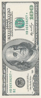 Наклейка MAXGROUP 100$ серебро NM-054