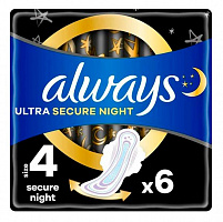 Прокладки гигиенические Always Ultra Secure Night (размер 4) 6 шт.