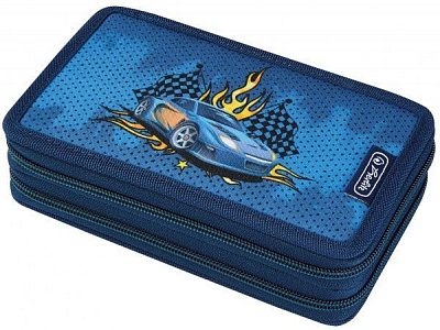 Пенал шкільний Double Race Car 23 предмети 50026081 Herlitz синій