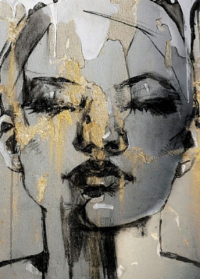 Картина Дівчина чорно-кольорова палітра Posterclub