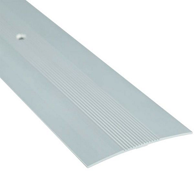 Порожек алюминиевый анодированный Braz Line рифленый с отверстиями 50x900 мм серебро