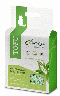 Наполнитель для кошачьего туалета Essence аромат зеленого чая, 2,53 кг 