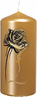 Свеча декоративная Роза, d=7 см, h=15 см, золотая Pako-If