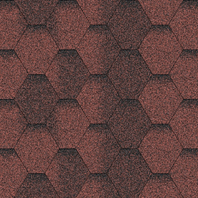 Битумная черепица гибкая Aquaizol Мозаика красная