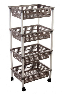 Етажерка Heidrun 4-ярусна 400x300x890 мм Баскетс 890x400x300 мм сірий (1564_сірий)