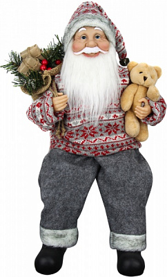 Декорація новорічна Art Trend Creation Limited Дід Мороз лісовий сидячий SI18-71195-1 46 см
