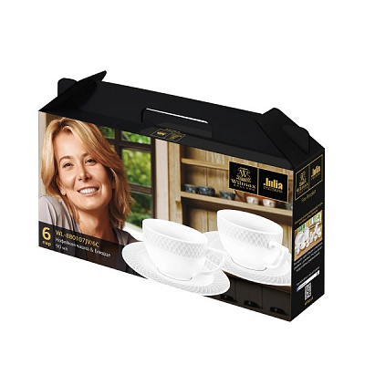 Набір чашок із блюдцями 90 мл Julia Vysotskaya Color WL-880107-JV/6C Wilmax