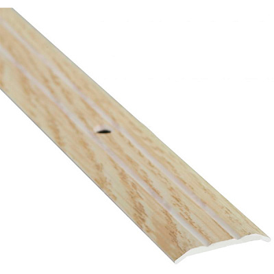 Порожек алюминиевый декорированный Braz Line рифленый с отверстиями 25x2700 мм дуб капучино