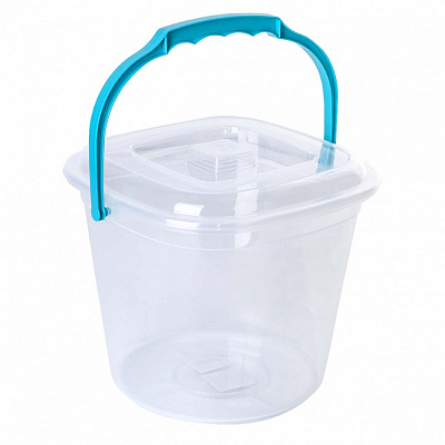 Відро звичайне Алеана Smart 255х240х210 мм 6 л прозорий/бірюзовий