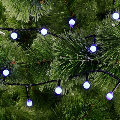 Электрогирлянда линейная Жемчужные шарики LDBL128B-10-C встроенный светодиод (LED) 128 ламп 6,4 м 