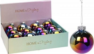 Куля новорічна пластикова різнокольорова 8 см