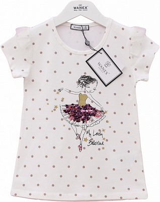 Футболка для девочек Wanex Футболки д/д ТМ Wanex 104 р. 95% бав., 5% ел.30747 р.104 белый 