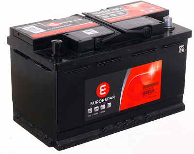 Аккумулятор автомобильный EUROREPAR 80Ah 800A 12V 1648431480 «+» справа (1648431480)