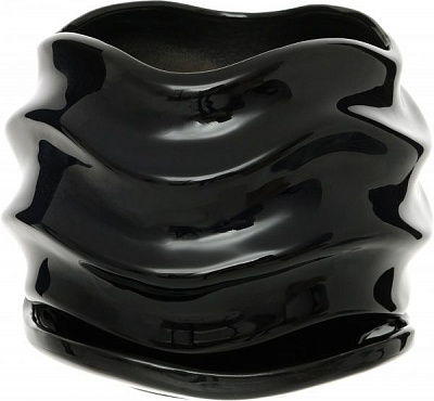 Горшок керамический Eterna черный круглый 2л черный (PT 201-16 BL) 