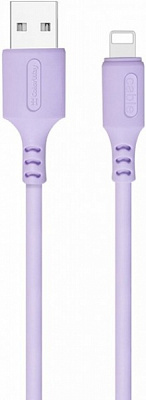 Кабель ColorWay USB - Apple Lightning (soft silicone) 2.4а 1 м фіолетовий (CW-CBUL044-PU)