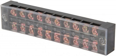 Колодка клемна захищена E.NEXT e.tc.protect.25.10 25А 10 полюсів чорний