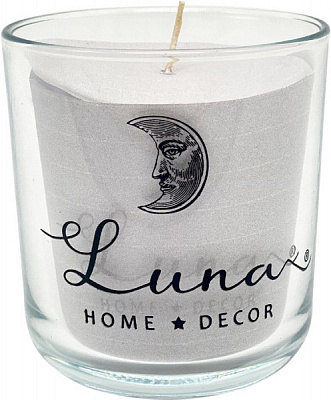 Свеча в стакане 8х8,5 см серая Luna