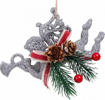 Декоративная подвеска Ангел с декором 13x9 см HF20Y2-11S серебро