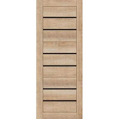 Дверное полотно ОМиС Lego 03 ПО черное стекло 700 мм дуб неаполь