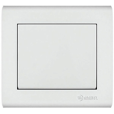 Вимикач прохідний одноклавішний Makel Manolya без підсвітки 10 А 250В білий 41001005