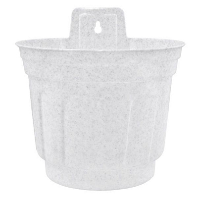 Горшок пластиковый Алеана Рина настенный круглый 1,6л (112059) бело-серый 