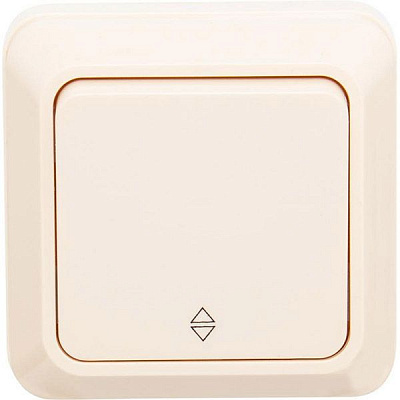Вимикач прохідний одноклавішний UP! (Underprice) IP20 без підсвітки 10 А 220-250В кремовий BD-SWP.MZ20G1W2-CR