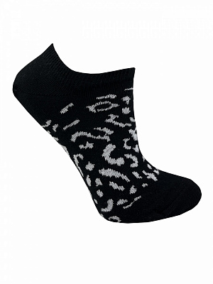 Носки женские Premier Socks Ультракороткий леопардовый принт р.23-25 черный