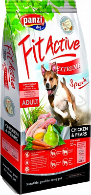 Корм сухой для собак для всех пород FitActive Extreme курица и груша 15 кг