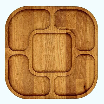 Менажница деревянная 24x24 см тип 2 бук 