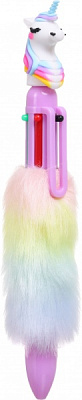 Ручка шариковая Радужный единорог изумрудная 