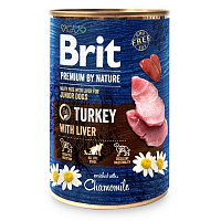 Консерва Brit Premium для собак с индейкой и индюшиною печенью 400 г