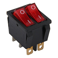 Переключатель E.NEXT кнопочный двухклавишный e.switch.key.02 6 pin с подсветкой черный s2040002