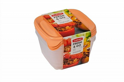 Набір контейнерів для харчових продуктів Fresh & Go 3х1,2 л персиковий Curver
