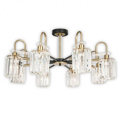 Люстра потолочная Hopfen Bogen CP-BK 8x60 Вт E14 черный/золото