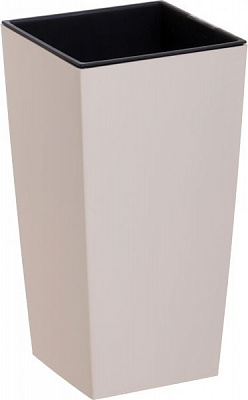 Горшок пластиковый Prosperplast Urbi square 2 в 1 квадратный 4л кремовый (76975-728) 