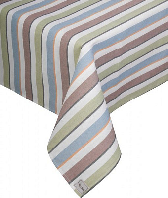 Скатерть Scotland Green зеленая полоска 136x180 см зеленый La Nuit 