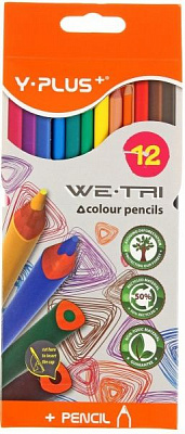 Олівці кольорові We-Tri TC140210, 12 шт. Y PLUS