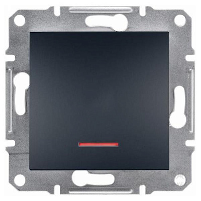 Вимикач одинарний з підсвіткою Schneider Electric Asfora антрацит EPH1400171