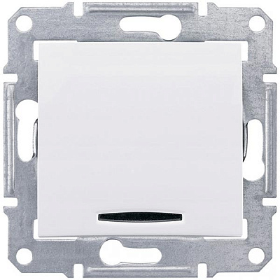 Выключатель одноклавишный Schneider Electric Sedna с подсветкой 10 А 250В IP20 белый