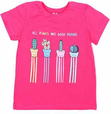 Футболка для дівчаток Luna Kids Cactus р.134 рожевий