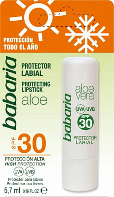Бальзам для губ Babaria захисний з Алое Вера SPF 30 5,7 мл
