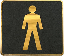 Табличка мальчик пластик золотой 96 мм